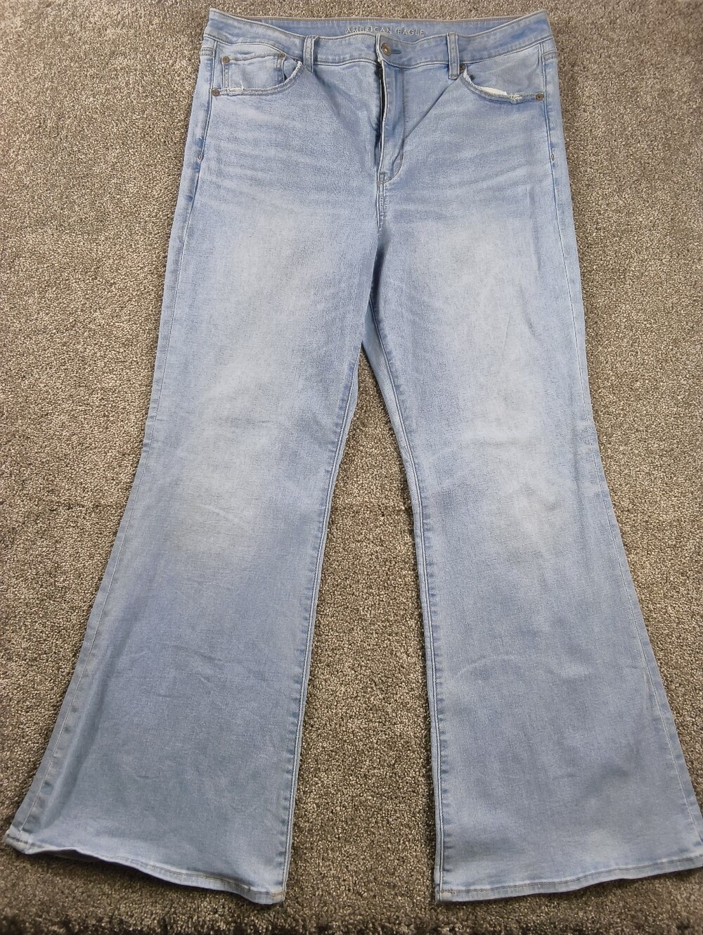 American Eagle High Rise Super Stretch Flare Jeans Women's Size 18 Regular Blue